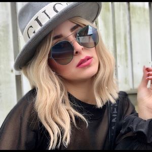 Fendi Authentic Eyeline Aviator Sunglasses W/ Case